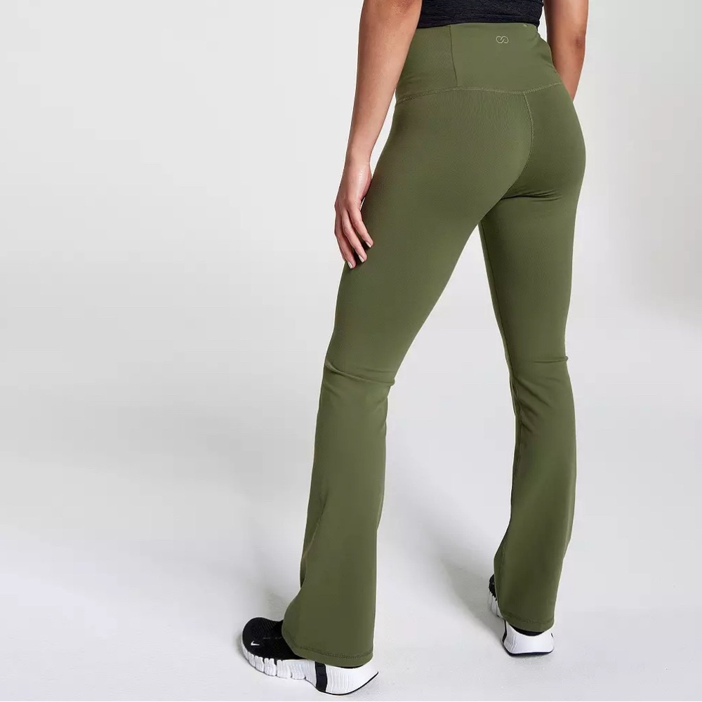 CALIA Green Heathered Flare Pants w/ Pockets Size M